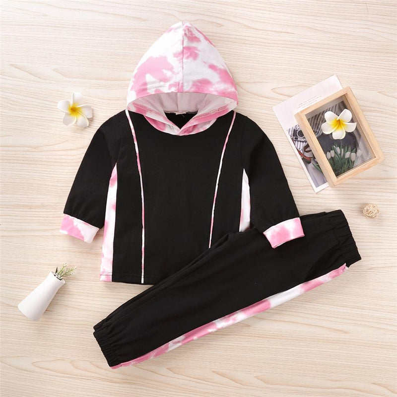 Girls Tie Dye Hooded Long Sleeve Top & Pants Girls Boutique Wholesale - PrettyKid