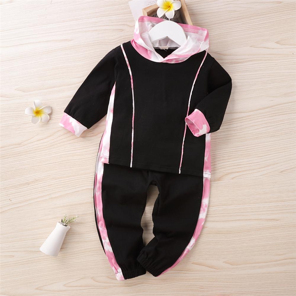 Girls Tie Dye Hooded Long Sleeve Top & Pants Girls Boutique Wholesale - PrettyKid