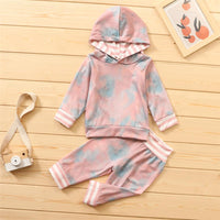 Baby Girls Tie Dye Hooded Long Sleeve Top & Pants Baby Girl Wholesale - PrettyKid