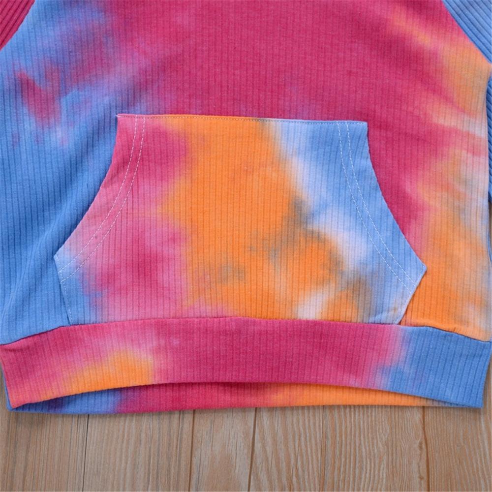 Girls Tie Dye Hooded Long Sleeve Top & Pants Wholesale Little Girl Clothing - PrettyKid