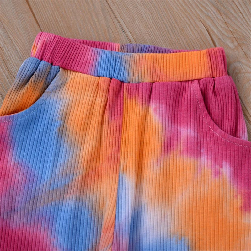 Girls Tie Dye Hooded Long Sleeve Top & Pants Wholesale Little Girl Clothing - PrettyKid