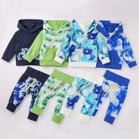 Boys Tie Dye Hooded Long Sleeve Tops & Pants - PrettyKid