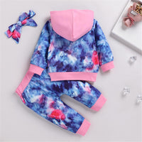 Girls Tie Dye Hooded Top & Pants Wholesale Little Girl Boutique Clothing - PrettyKid
