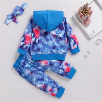 Girls Tie Dye Hooded Top & Pants Wholesale Little Girl Boutique Clothing - PrettyKid