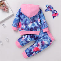 Girls Tie Dye Hooded Top & Pants Wholesale Little Girl Boutique Clothing - PrettyKid