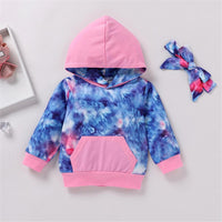 Girls Tie Dye Hooded Top & Pants Wholesale Little Girl Boutique Clothing - PrettyKid