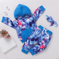 Girls Tie Dye Hooded Top & Pants Wholesale Little Girl Boutique Clothing - PrettyKid