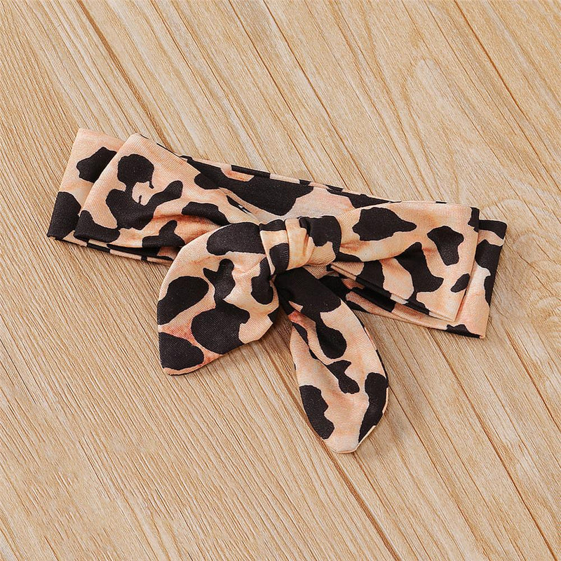 Baby Girls Tie Dye Leopard Long Sleeve Hooded Tops & Trousers & Headband - PrettyKid