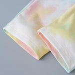 Girls Tie Dye Letter Printed Tops & Elastic Waist Pants - PrettyKid