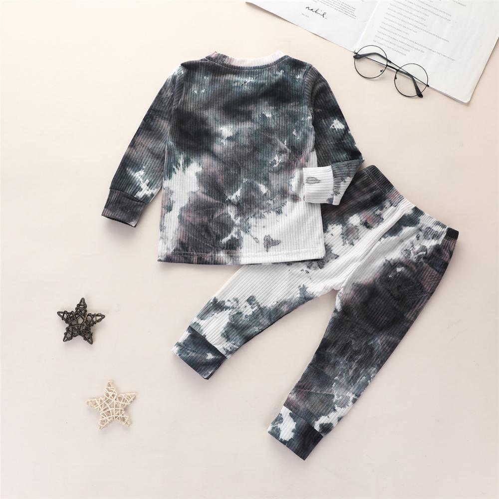 Boys Tie Dye Long-sleeve Casual Tops & Pants - PrettyKid