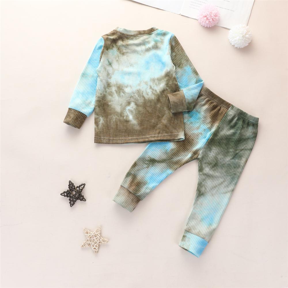 Boys Tie Dye Long-sleeve Casual Tops & Pants - PrettyKid