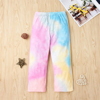 Gils Tie Dye Long Sleeve Bow Decor Tees & Pants Girls Clothing Wholesale - PrettyKid