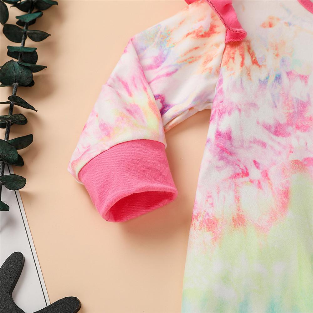 Baby Tie Dye Long Sleeve Casual Romper - PrettyKid