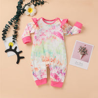 Baby Tie Dye Long Sleeve Casual Romper - PrettyKid