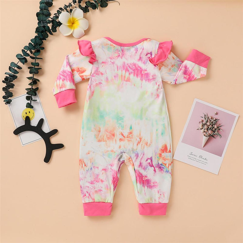 Baby Tie Dye Long Sleeve Casual Romper - PrettyKid