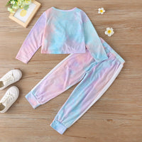 Girls Tie Dye Long Sleeve Casual Top & Pants Toddler Girls Wholesale - PrettyKid