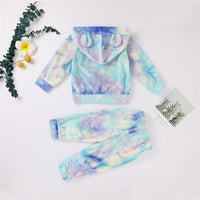 Unisex Tie Dye Long Sleeve Hooded Tops & Pants - PrettyKid