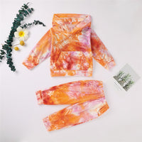 Unisex Tie Dye Long Sleeve Hooded Tops & Pants - PrettyKid