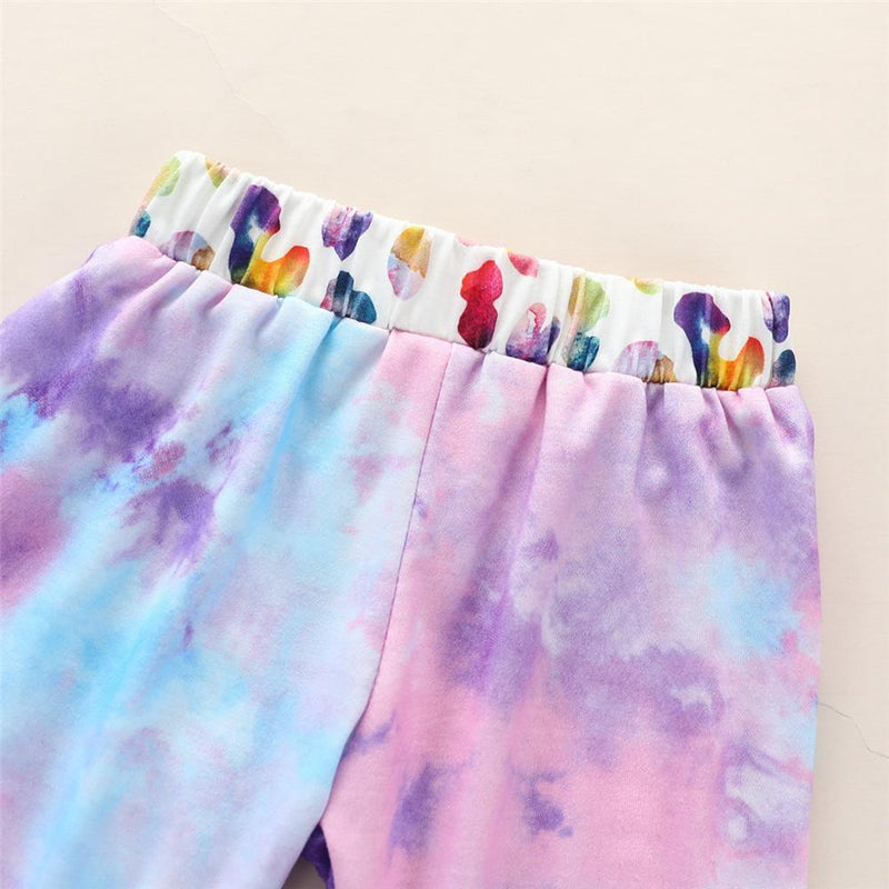 Baby Girls Tie Dye Long Sleeve Hooded Tops & Trousers - PrettyKid