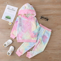 Girls Tie Dye Long Sleeve Leisure Top & Pants Baby Girl Clothes Wholesale - PrettyKid