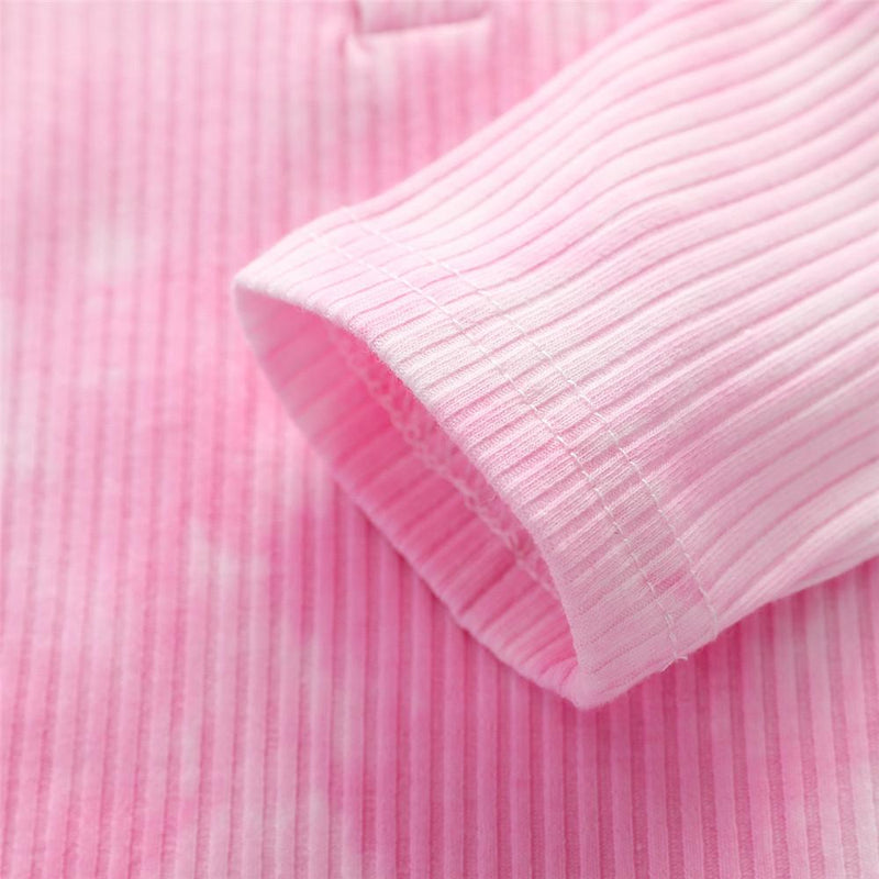Baby Girls Tie Dye Long Sleeve Romper & Pants & Headband - PrettyKid