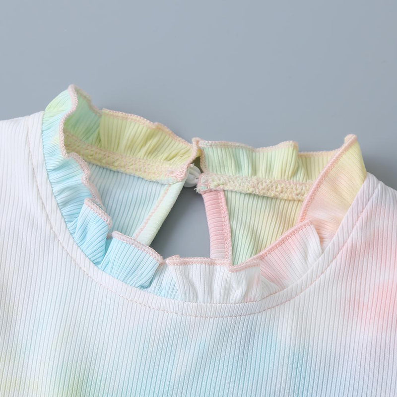 Baby Girls Tie Dye Long Sleeve Rufffle Dress - PrettyKid