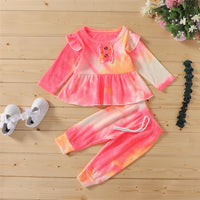 Girls Tie Dye Long Sleeve Stylish Top & Pants Wholesale Girls Boutique Clothing - PrettyKid