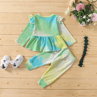 Girls Tie Dye Long Sleeve Stylish Top & Pants Wholesale Girls Boutique Clothing - PrettyKid