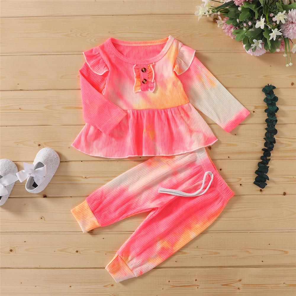 Girls Tie Dye Long Sleeve Stylish Top & Pants Wholesale Girls Boutique Clothing - PrettyKid
