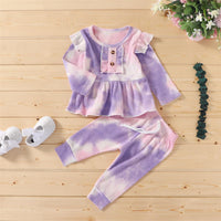 Girls Tie Dye Long Sleeve Stylish Top & Pants Wholesale Girls Boutique Clothing - PrettyKid
