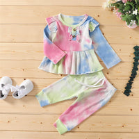 Girls Tie Dye Long Sleeve Stylish Top & Pants Wholesale Girls Boutique Clothing - PrettyKid