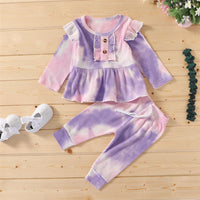 Girls Tie Dye Long Sleeve Stylish Top & Pants Wholesale Girls Boutique Clothing - PrettyKid