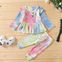 Girls Tie Dye Long Sleeve Stylish Top & Pants Wholesale Girls Boutique Clothing - PrettyKid