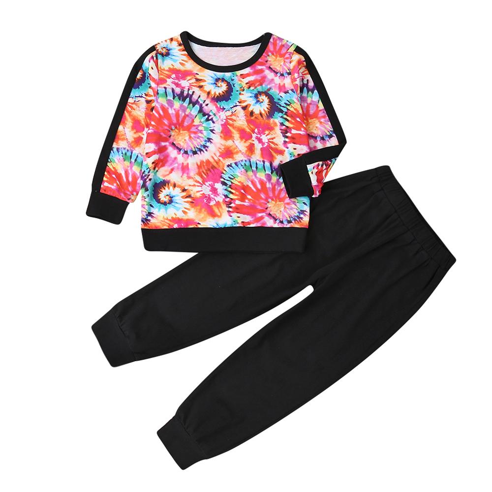 Girls Tie Dye Long Sleeve T-shirt & Pants Wholesale Clothing For Girls - PrettyKid