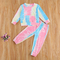 Girls Tie Dye Long Sleeve Top & Pants Baby Girl Wholesale - PrettyKid