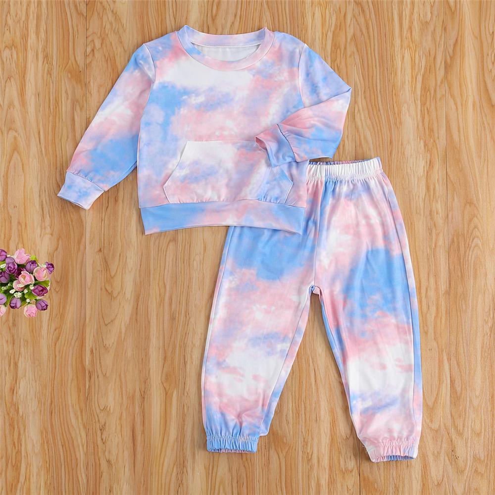 Girls Tie Dye Long Sleeve Top & Pants Baby Girl Wholesale - PrettyKid