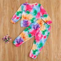 Girls Tie Dye Long Sleeve Top & Pants Baby Girl Wholesale - PrettyKid