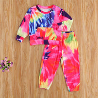 Girls Tie Dye Long Sleeve Top & Pants Baby Girl Wholesale - PrettyKid