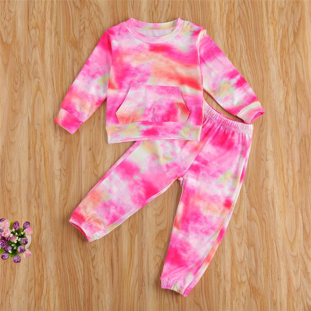 Girls Tie Dye Long Sleeve Top & Pants Baby Girl Wholesale - PrettyKid