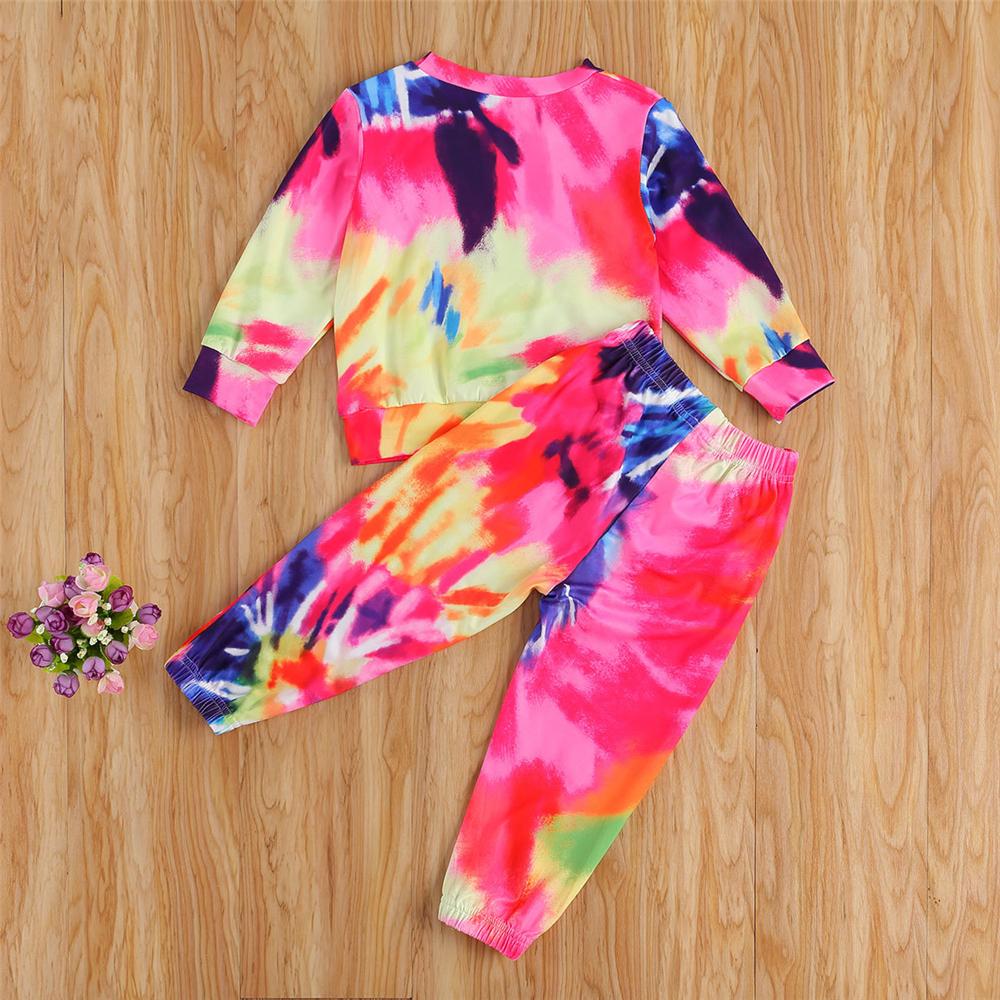 Girls Tie Dye Long Sleeve Top & Pants Baby Girl Wholesale - PrettyKid