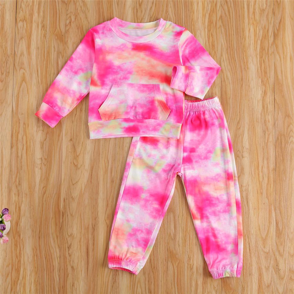 Girls Tie Dye Long Sleeve Top & Pants Baby Girl Wholesale - PrettyKid