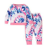 Toddler Girls Tie Dye Long Sleeve Top & Pants Wholesale Childrens Clothing - PrettyKid