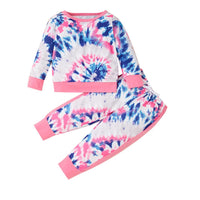 Toddler Girls Tie Dye Long Sleeve Top & Pants Wholesale Childrens Clothing - PrettyKid