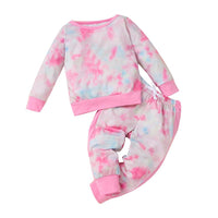 Toddler Girls Tie Dye Long Sleeve Top & Pants Wholesale Childrens Clothing - PrettyKid