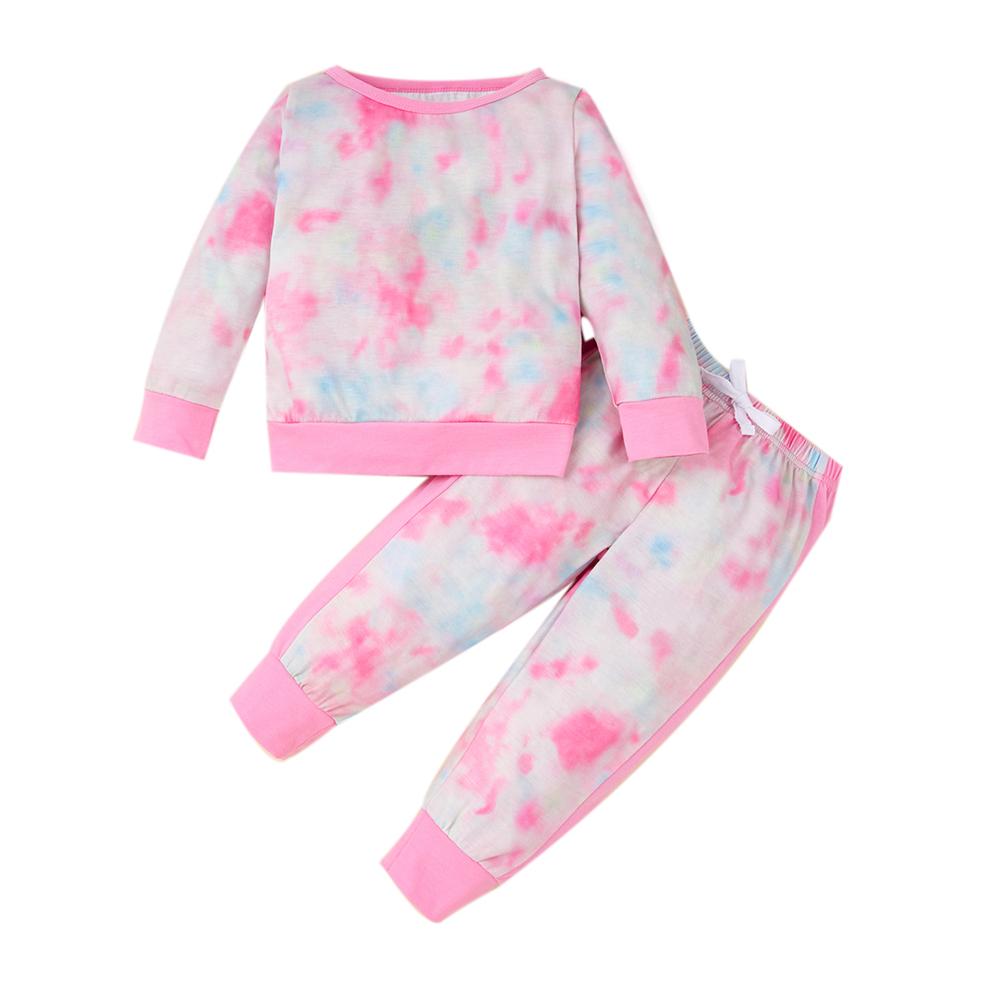 Toddler Girls Tie Dye Long Sleeve Top & Pants Wholesale Childrens Clothing - PrettyKid