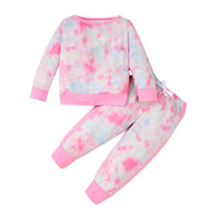 Toddler Girls Tie Dye Long Sleeve Top & Pants Wholesale Childrens Clothing - PrettyKid