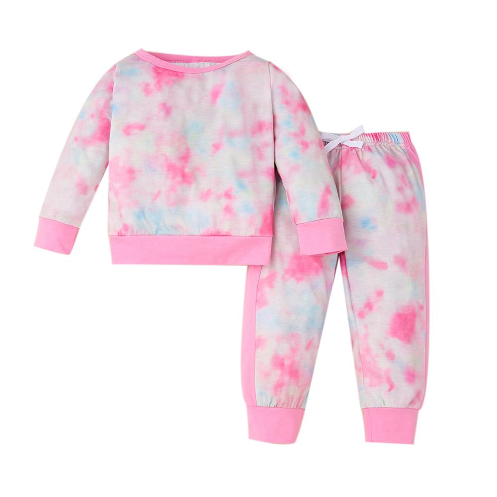 Toddler Girls Tie Dye Long Sleeve Top & Pants Wholesale Childrens Clothing - PrettyKid