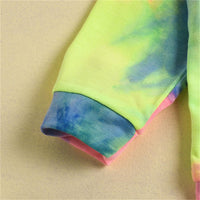 Girls Tie Dye Long Sleeve Top & Ripped Jeans Girls Clothing Wholesale - PrettyKid