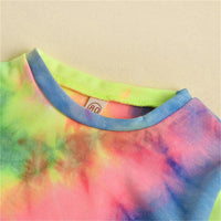 Girls Tie Dye Long Sleeve Top & Ripped Jeans Girls Clothing Wholesale - PrettyKid