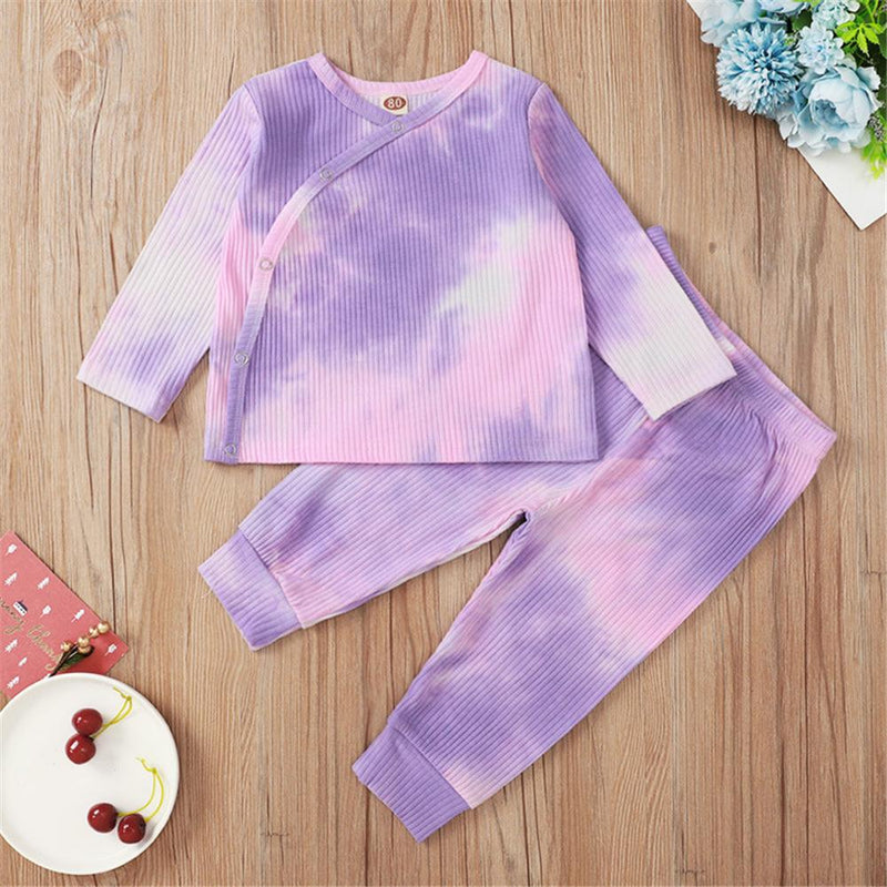 Baby Girls Tie Dye Long Sleeve Top & Trousers Baby Clothes Suppliers - PrettyKid